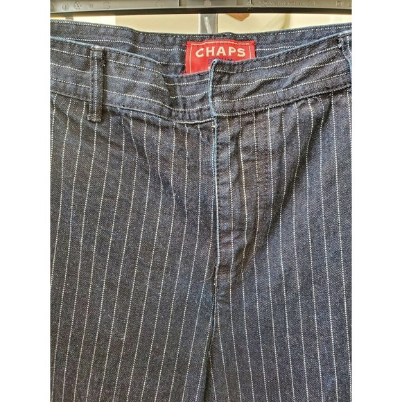 Chaps Women's Blue Lined Denim Cotton Mid Rise Straight Leg Casual Jeans Pant 10 - Picture 2 of 11